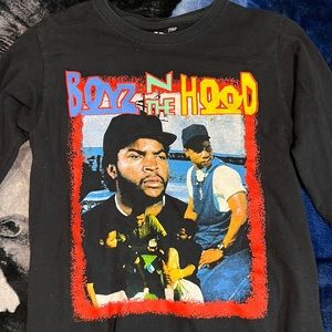 Small black boys in the hood long sleeve tee